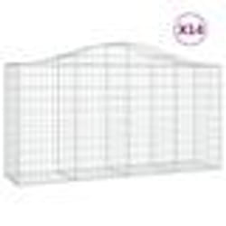 vidaXL Paniers à gabions arqués 14 pcs 200x50x100/120 cm fer galvanisé