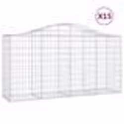 vidaXL Paniers à gabions arqués 15 pcs 200x50x100/120 cm fer galvanisé