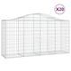 vidaXL Paniers à gabions arqués 20 pcs 200x50x100/120 cm fer galvanisé