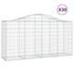 vidaXL Paniers à gabions arqués 30 pcs 200x50x100/120 cm fer galvanisé