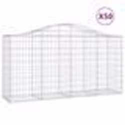 vidaXL Paniers à gabions arqués 50 pcs 200x50x100/120 cm fer galvanisé
