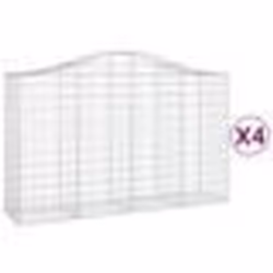 vidaXL Paniers à gabions arqués 4 pcs 200x50x120/140 cm Fer galvanisé