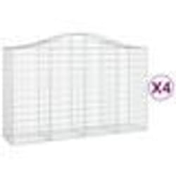 vidaXL Paniers à gabions arqués 4 pcs 200x50x120/140 cm Fer galvanisé