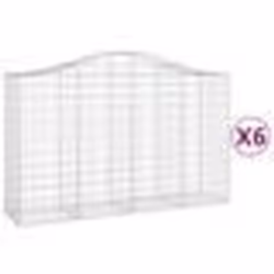 vidaXL Paniers à gabions arqués 6 pcs 200x50x120/140 cm Fer galvanisé