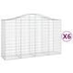 vidaXL Paniers à gabions arqués 6 pcs 200x50x120/140 cm Fer galvanisé