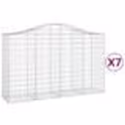 vidaXL Paniers à gabions arqués 7 pcs 200x50x120/140 cm Fer galvanisé