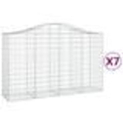 vidaXL Paniers à gabions arqués 7 pcs 200x50x120/140 cm Fer galvanisé