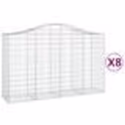 vidaXL Paniers à gabions arqués 8 pcs 200x50x120/140 cm Fer galvanisé