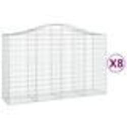 vidaXL Paniers à gabions arqués 8 pcs 200x50x120/140 cm Fer galvanisé