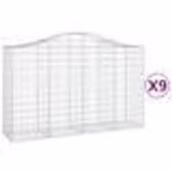 vidaXL Paniers à gabions arqués 9 pcs 200x50x120/140 cm Fer galvanisé