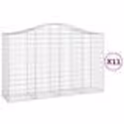 vidaXL Paniers à gabions arqués 11 pcs 200x50x120/140 cm Fer galvanisé
