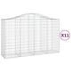vidaXL Paniers à gabions arqués 11 pcs 200x50x120/140 cm Fer galvanisé