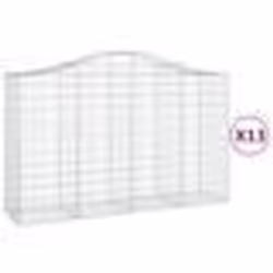 vidaXL Paniers à gabions arqués 13 pcs 200x50x120/140 cm Fer galvanisé