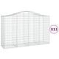 vidaXL Paniers à gabions arqués 13 pcs 200x50x120/140 cm Fer galvanisé