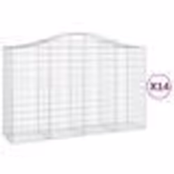vidaXL Paniers à gabions arqués 14 pcs 200x50x120/140 cm Fer galvanisé