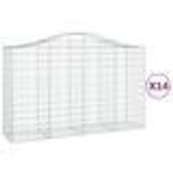 vidaXL Paniers à gabions arqués 14 pcs 200x50x120/140 cm Fer galvanisé