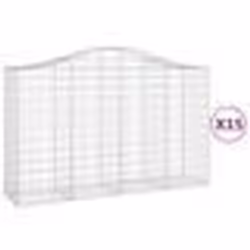 vidaXL Paniers à gabions arqués 15 pcs 200x50x120/140 cm Fer galvanisé