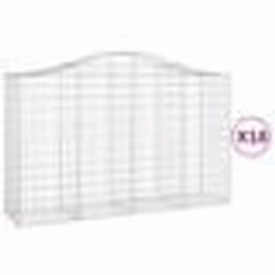 vidaXL Paniers à gabions arqués 18 pcs 200x50x120/140 cm Fer galvanisé