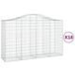 vidaXL Paniers à gabions arqués 18 pcs 200x50x120/140 cm Fer galvanisé