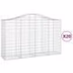 vidaXL Paniers à gabions arqués 20 pcs 200x50x120/140 cm Fer galvanisé