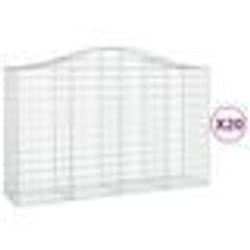 vidaXL Paniers à gabions arqués 20 pcs 200x50x120/140 cm Fer galvanisé