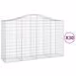 vidaXL Paniers à gabions arqués 30 pcs 200x50x120/140 cm Fer galvanisé
