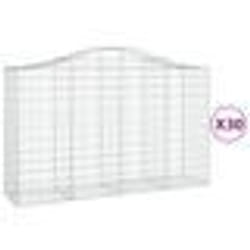 vidaXL Paniers à gabions arqués 30 pcs 200x50x120/140 cm Fer galvanisé