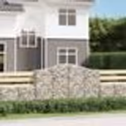 vidaXL Paniers à gabions arqués 50 pcs 200x50x120/140 cm Fer galvanisé
