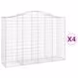 vidaXL Paniers à gabions arqués 4 pcs 200x50x140/160 cm Fer galvanisé