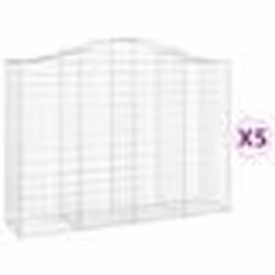 vidaXL Paniers à gabions arqués 5 pcs 200x50x140/160 cm Fer galvanisé