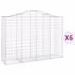 vidaXL Paniers à gabions arqués 6 pcs 200x50x140/160 cm Fer galvanisé