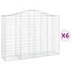 vidaXL Paniers à gabions arqués 6 pcs 200x50x140/160 cm Fer galvanisé