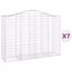 vidaXL Paniers à gabions arqués 7 pcs 200x50x140/160 cm Fer galvanisé