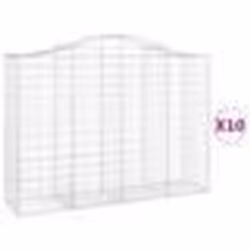 vidaXL Paniers à gabions arqués 10 pcs 200x50x140/160 cm Fer galvanisé