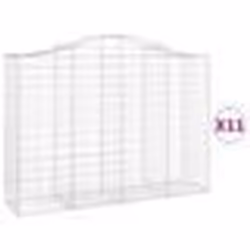 vidaXL Paniers à gabions arqués 11 pcs 200x50x140/160 cm Fer galvanisé