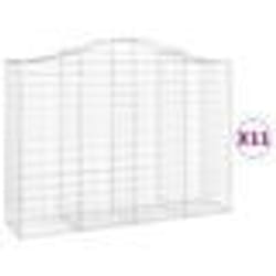 vidaXL Paniers à gabions arqués 11 pcs 200x50x140/160 cm Fer galvanisé
