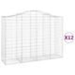 vidaXL Paniers à gabions arqués 12 pcs 200x50x140/160 cm Fer galvanisé