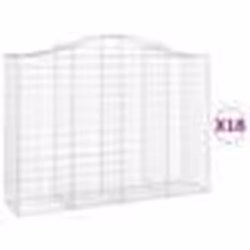 vidaXL Paniers à gabions arqués 18 pcs 200x50x140/160 cm Fer galvanisé