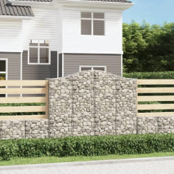 vidaXL Paniers à gabions arqués 3 pcs 200x50x160/180 cm Fer galvanisé