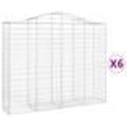 vidaXL Paniers à gabions arqués 6 pcs 200x50x160/180 cm Fer galvanisé