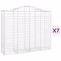 vidaXL Paniers à gabions arqués 7 pcs 200x50x160/180 cm Fer galvanisé
