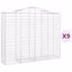 vidaXL Paniers à gabions arqués 9 pcs 200x50x160/180 cm Fer galvanisé