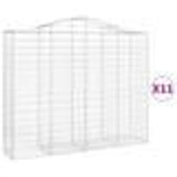 vidaXL Paniers à gabions arqués 11 pcs 200x50x160/180 cm Fer galvanisé