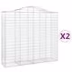 vidaXL Paniers à gabions arqués 2 pcs 200x50x180/200 cm Fer galvanisé