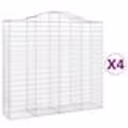 vidaXL Paniers à gabions arqués 4 pcs 200x50x180/200 cm Fer galvanisé