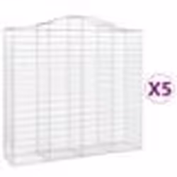 vidaXL Paniers à gabions arqués 5 pcs 200x50x180/200 cm Fer galvanisé