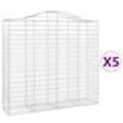 vidaXL Paniers à gabions arqués 5 pcs 200x50x180/200 cm Fer galvanisé