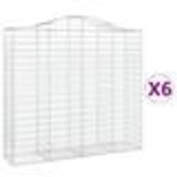 vidaXL Paniers à gabions arqués 6 pcs 200x50x180/200 cm Fer galvanisé