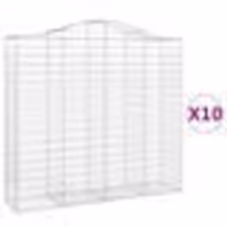 vidaXL Paniers à gabions arqués 10 pcs 200x50x180/200 cm Fer galvanisé