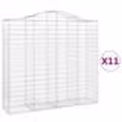 vidaXL Paniers à gabions arqués 11 pcs 200x50x180/200 cm Fer galvanisé